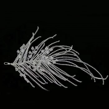 Luxurious Diamond Chain and Crystal Beaded Hair Clip